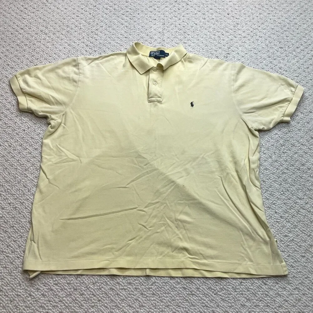 Polo by Ralph Lauren Shirt Mens XXL Short Sleeve Yellow Collared Rugby Golf